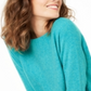 Suéter feminino Charter Club Pure Cashmere manga comprida, azul, tamanho extragrande