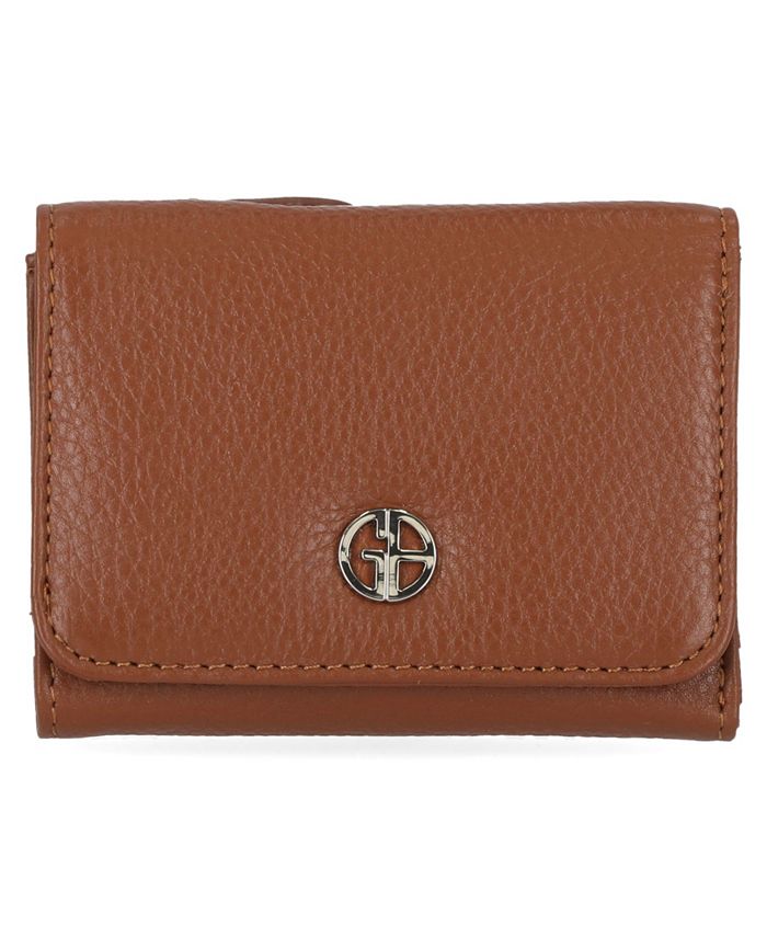 Carteira feminina Giani Bernini Softy Leather Trifold Marrom Tamanho Regular
