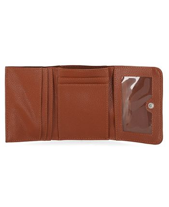 Carteira feminina Giani Bernini Softy Leather Trifold Marrom Tamanho Regular