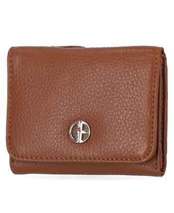 Carteira feminina Giani Bernini Softy Leather Trifold Marrom Tamanho Regular