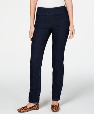 Charter Club Women's Cambridge Pull On Slim Fit Jeans Blue Size 14