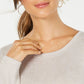 Blusa feminina de manga comprida e decote redondo Style &amp; Co, marrom, tamanho grande