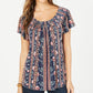 Blusa feminina com estampa floral estilo &amp; co, preta, tamanho pequeno