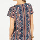Blusa feminina com estampa floral estilo &amp; co, preta, tamanho pequeno