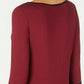 Camiseta feminina Alfani com debrum e manga 3/4, vinho, tamanho XX-G