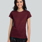 Camiseta feminina lisa com amarração nas costas Maison Jules, vermelha, tamanho pequeno