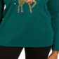 Camisa de Natal feminina Karen Scott com rena e strass, verde, tamanho X-S