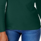 Karen Scott Blusa de algodão feminina com decote redondo, verde, tamanho extragrande