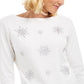 Blusa feminina Karen Scott com floco de neve e detalhes em branco, tamanho grande