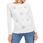 Blusa feminina Karen Scott com floco de neve e detalhes em branco, tamanho grande