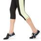 Leggings cropped femininas Ideology Colorblocked tamanho grande, amarelas