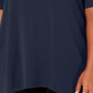 JM Collection Top feminino plus size com ombros descobertos e detalhes em azul, tamanho 2X
