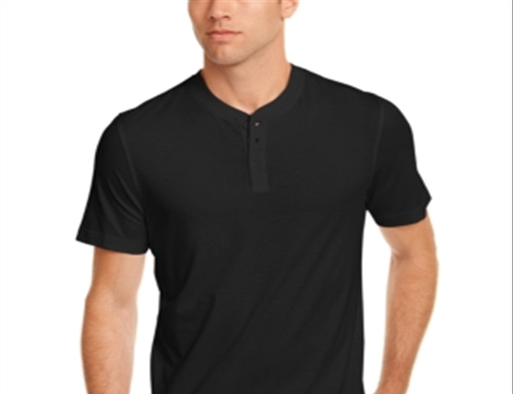 Club Room Masculino Solid Henley Preto Tamanho Pequeno