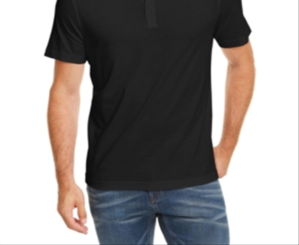 Club Room Masculino Solid Henley Preto Tamanho Pequeno