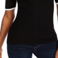 Blusa feminina Maison Jules com botões e gola, manga curta, preta, tamanho grande