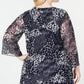 Túnica feminina estampada plus size renda azul JM Collection tamanho 0X