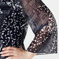 Túnica feminina estampada plus size renda azul JM Collection tamanho 0X