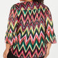INC International Concepts Blusa formal feminina Chevron com manga sino e decote em V, rosa, tamanho 3X