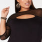 INC International Concepts Top Plus Illusion Detail Feminino Preto Tamanho 1X
