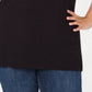 INC International Concepts Top Plus Illusion Detail Feminino Preto Tamanho 1X