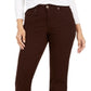 Calça jeans feminina estilo curvilíneo com perna reta, marrom, tamanho 16 S