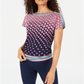 JM Collection Blusa Estampada Feminina Rosa Tamanho P