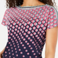 JM Collection Blusa Estampada Feminina Rosa Tamanho P
