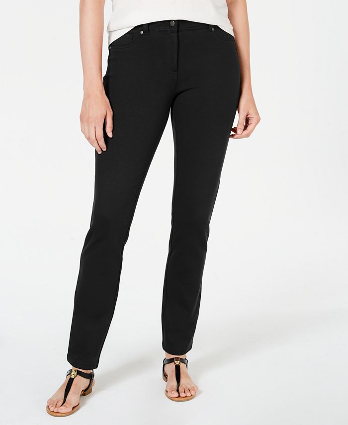 Calça skinny feminina de malha Ponte da Style &amp; Co, preta, tamanho 10, pequena