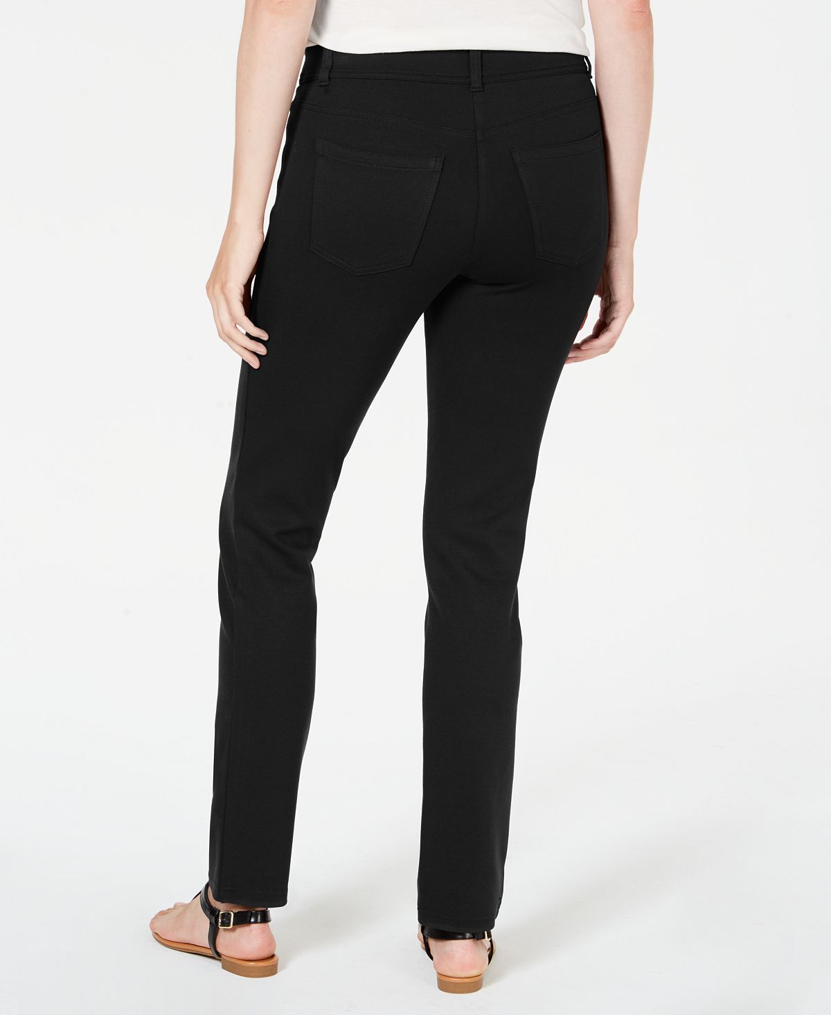 Calça skinny feminina de malha Ponte da Style &amp; Co, preta, tamanho 10, pequena