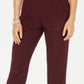 Calça feminina estilo &amp; co com controle de barriga, perna reta, vermelha, tamanho 18