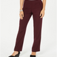 Calça feminina estilo &amp; co com controle de barriga, perna reta, vermelha, tamanho 18