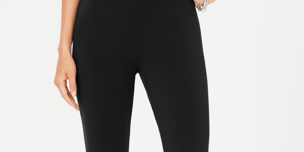 Leggings femininas estilo &amp; co, pretas, tamanho pequeno, L