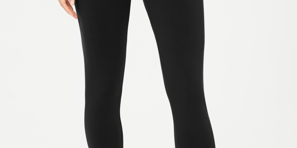 Leggings femininas estilo &amp; co, pretas, tamanho pequeno, L