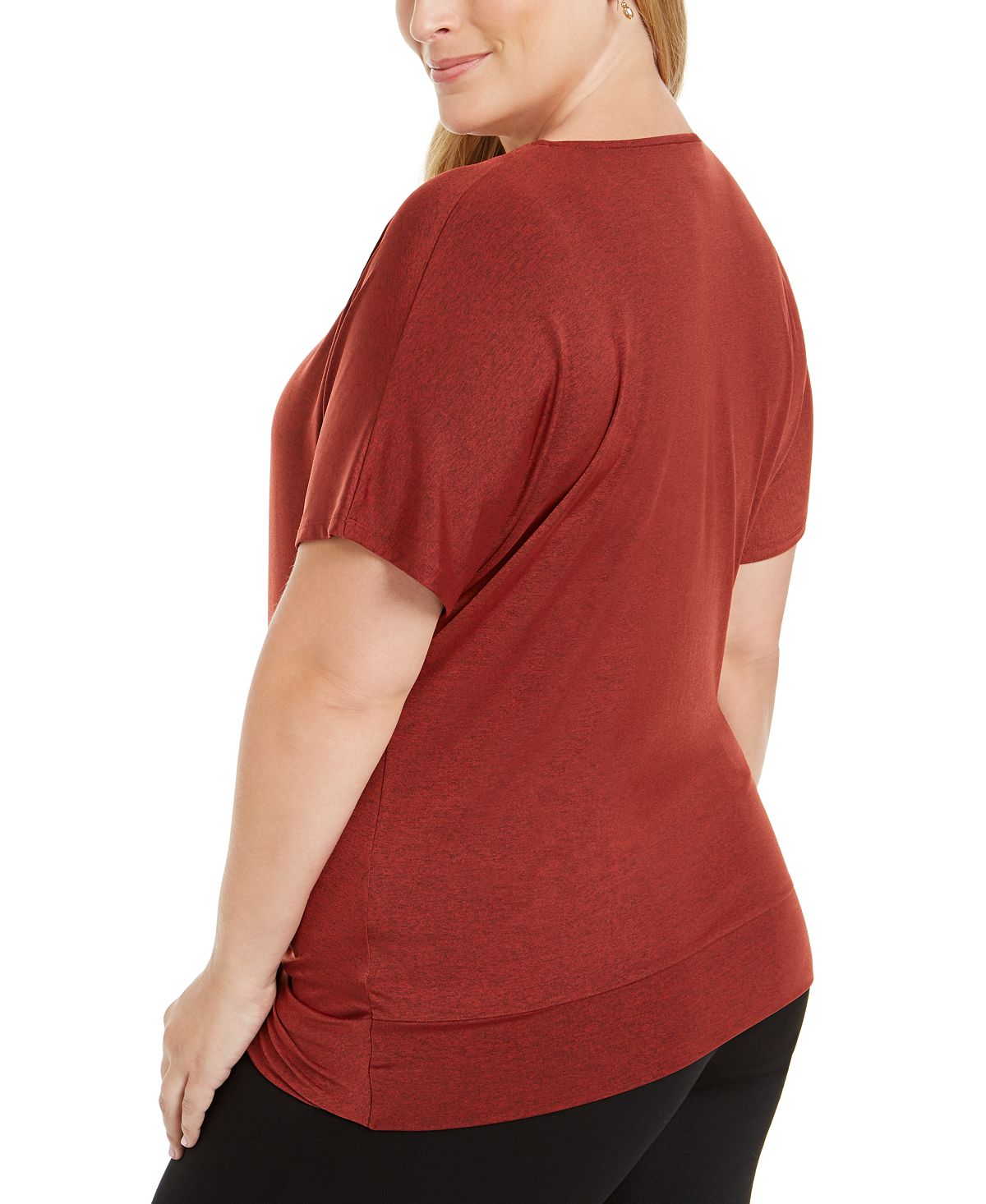 Nicola Women's Plus Twist Front Top Vermelho Tamanho 3X