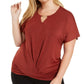 Nicola Women's Plus Twist Front Top Vermelho Tamanho 0X