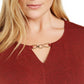 Nicola Women's Plus Twist Front Top Vermelho Tamanho 0X