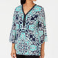 JM Collection Top estampado feminino verde tamanho pequeno