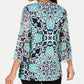 JM Collection Top estampado feminino verde tamanho pequeno