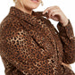 Jaqueta feminina Charter Club Plus com estampa de chita marrom, tamanho 4X