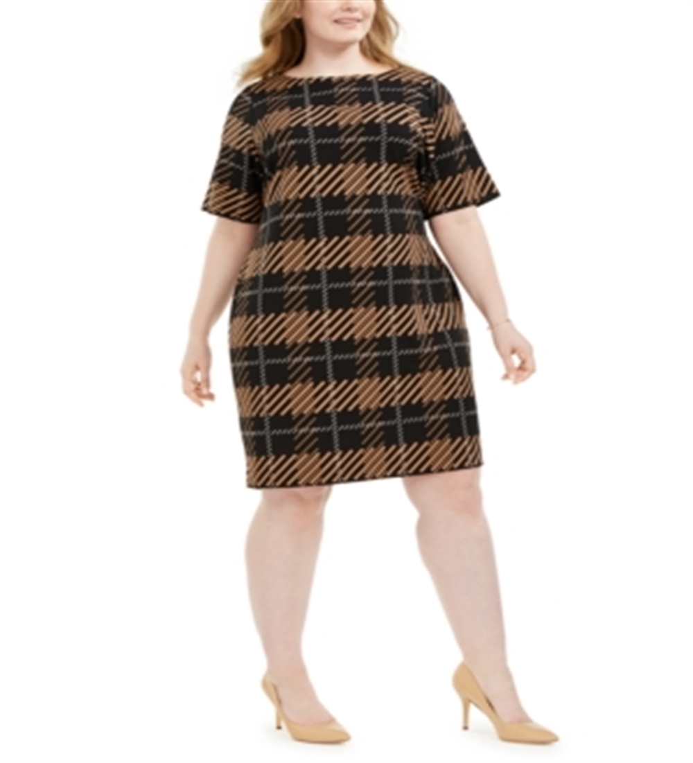 Vestido tubinho estampado feminino Alfani, preto, tamanho 26W