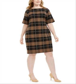 Vestido tubinho estampado feminino Alfani, preto, tamanho 26W