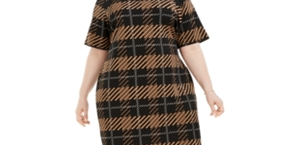 Vestido tubinho estampado feminino Alfani, preto, tamanho 26W