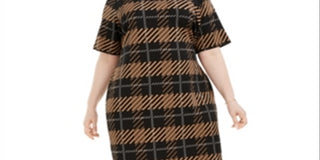 Vestido tubinho estampado feminino Alfani, preto, tamanho 26W