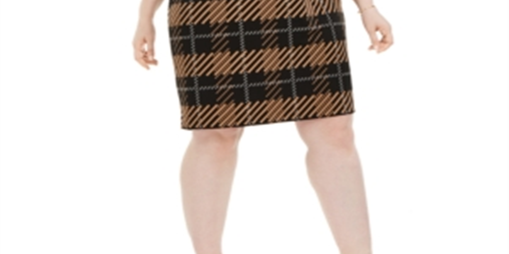 Vestido tubinho estampado feminino Alfani, preto, tamanho 26W