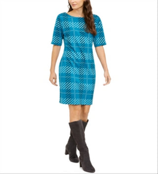 Vestido xadrez feminino Alfani azul tamanho 18