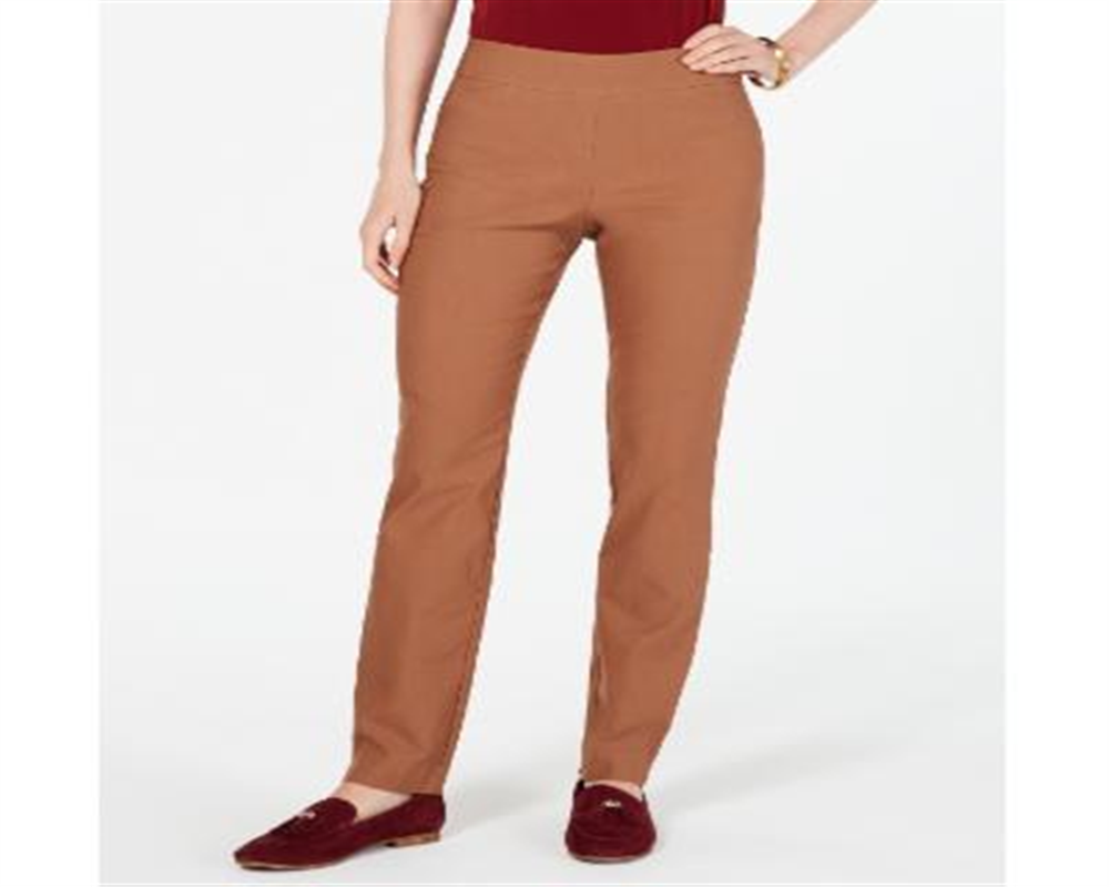 Calça feminina Charter Club Cambridge Skinny com controle de barriga - Marrom - Tamanho 4