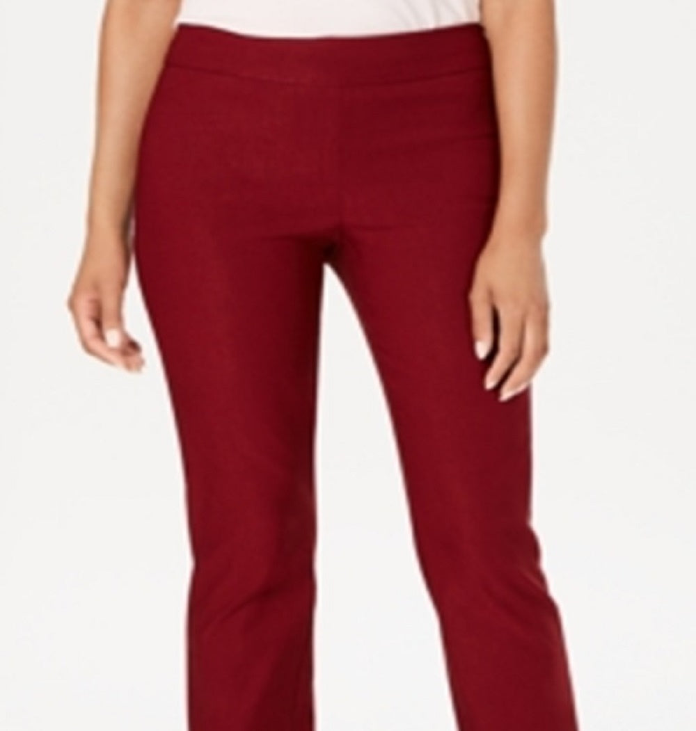 Calça feminina Charter Club Cambridge Skinny Tummy Control, vermelha, tamanho 10