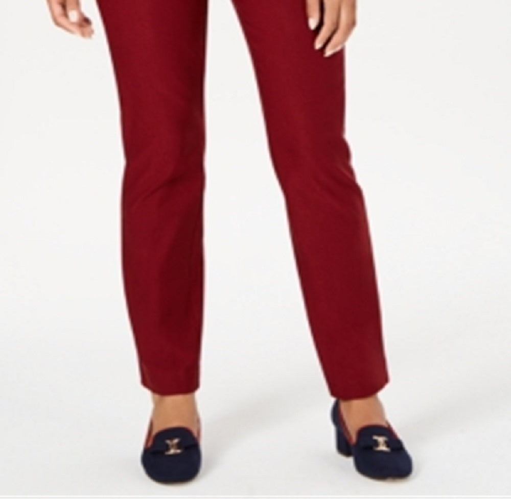 Calça feminina Charter Club Cambridge Skinny Tummy Control, vermelha, tamanho 10