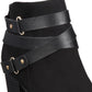 Material Girl Botas de cano curto femininas Melany de camurça sintética, pretas, tamanho 9,5 M