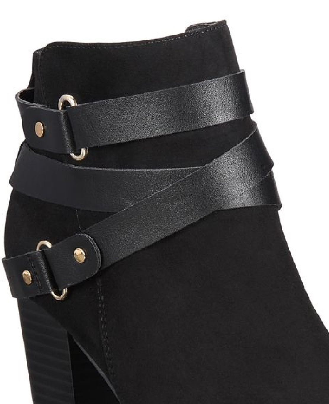 Material Girl Botas de cano curto femininas Melany de camurça sintética, pretas, tamanho 9,5 M